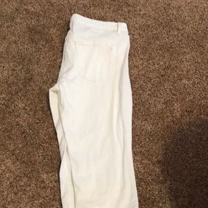 White Jessica Simpson Rolled Crop Skinny Jeans